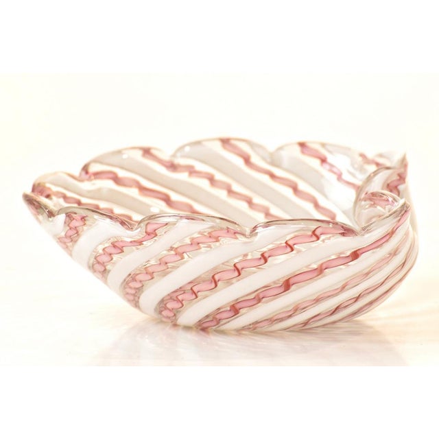Glass Zanfirico Bowl by Architecture Archimede Seguso for Seguso Vetri d'i Arte, Italy, 1940s For Sale - Image 7 of 12