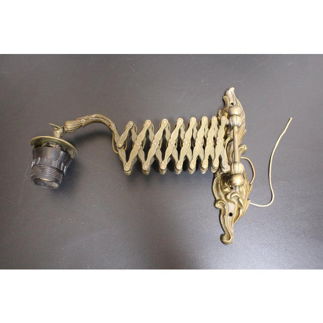 Scissor Wall Lamp in Bronze, 1930 For Sale - Image 16 of 18