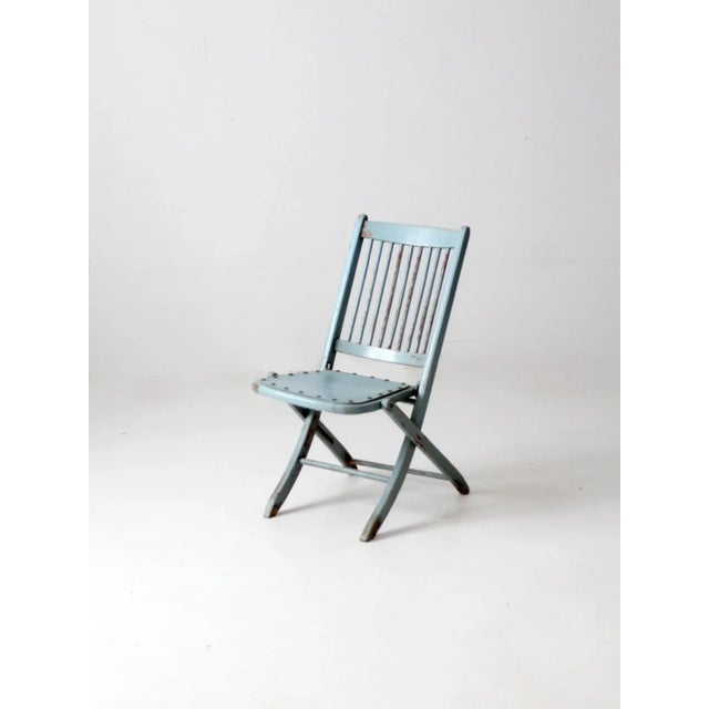 Antique Painted Wood Folding Chair For Sale - Image 12 of 12