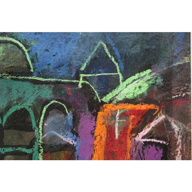 Travel notes 2007. Paper, pastel, 20x27 cm The focal point of the artwork is a colorful cityscape, reflecting the artist's...