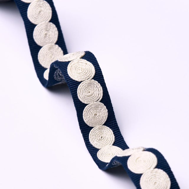 Contemporary Schumacher Castille Tape Narrow In Navy For Sale - Image 3 of 4