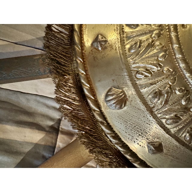 Silver Mid- Century Spanish Toledo Sword & Shield Wall Plaque For Sale - Image 8 of 18