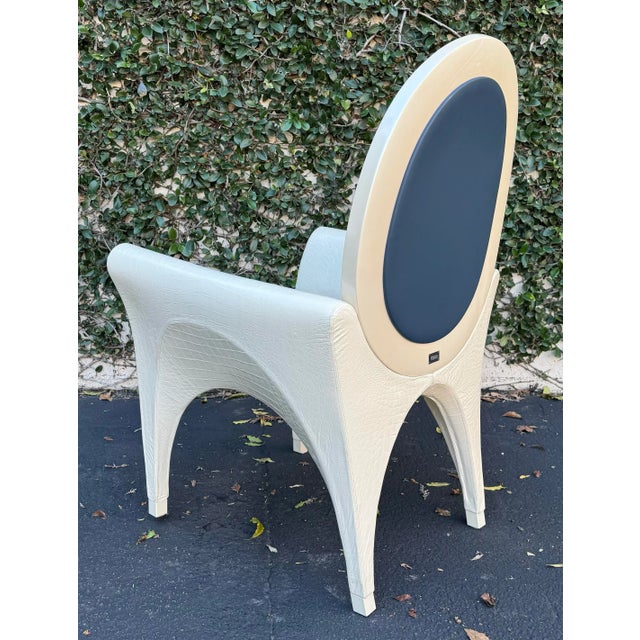 Fendi Casa Crocodile Embossed Garcia Arm Chair For Sale In Los Angeles - Image 6 of 8