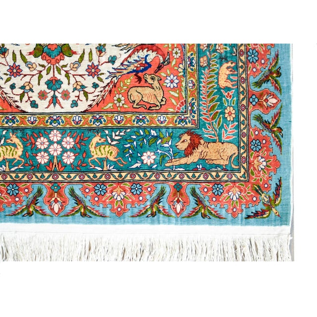 Mint Vintage Chinese Silk Rug For Sale - Image 8 of 11