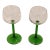 Vintage Green Stem Luminarc French Wine Glasses - Set of 2 For Sale