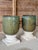 Large Green Drip Glaze Ceramic Planters on Cast Stone Pedestals-Pair For Sale - Image 10 of 12