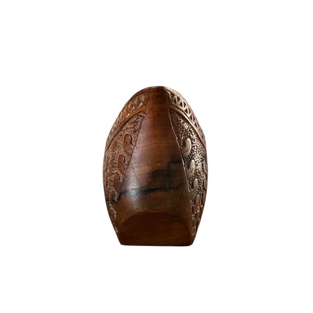 Antique Hand Carved Yugoslavian Folk Art Wood / Treen Wedding Cup / Vessel For Sale - Image 4 of 4
