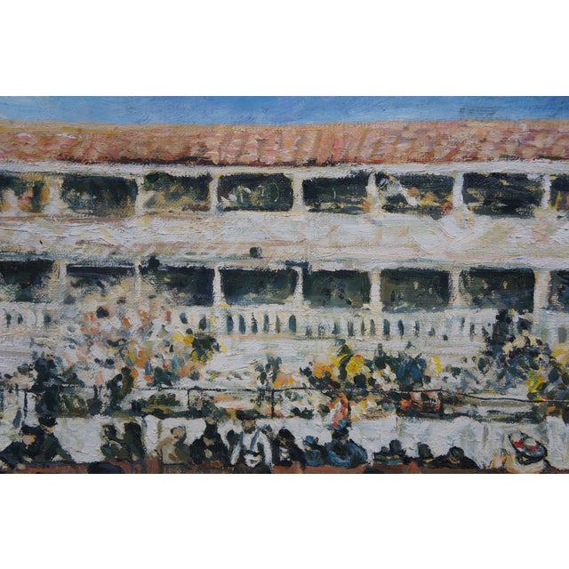 Late 20th Century Bullfight Death of the Bull Oil Painting on Canvas After Édouard Manet 33" For Sale - Image 10 of 11