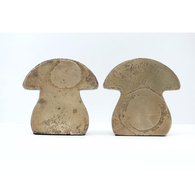 Bronze Large Late 20th Century Bronze Mushroom Bookends, a Pair For Sale - Image 8 of 11