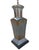 Late 20th Century Vintage Chinoiserie Pewter and Brass Urn Table Lamp With Snakeskin Embossed Shade For Sale - Image 5 of 13