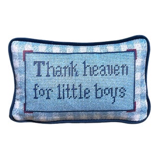 Velvet "Thank Heaven for Little Boys" Custom Made Original Pillow For Sale