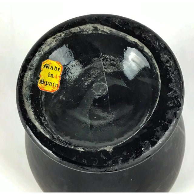 Asian Style Black Glass Calligraphy Vase For Sale - Image 12 of 13