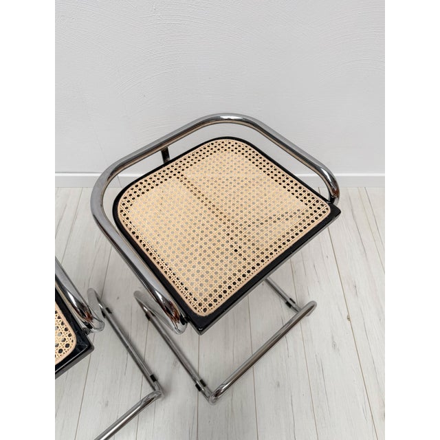 Vintage Italian Wicker and Chrome Barstools, 1970s, Set of 3 For Sale - Image 5 of 10