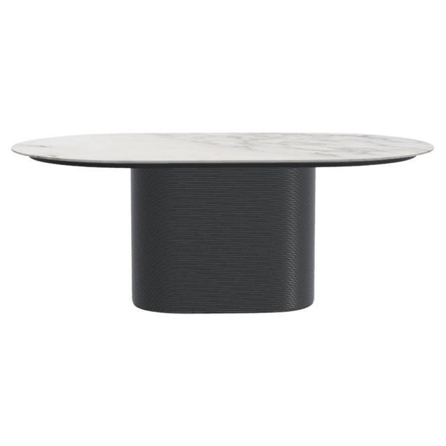 Black Ash Noir Calacata Waves Dining Table by Milla & Milli For Sale - Image 8 of 8