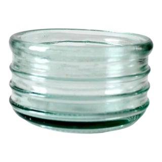 Vintage Ribbed Glass Bowl For Sale
