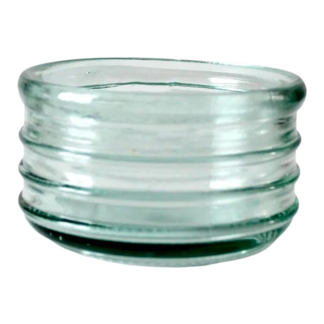 Vintage Ribbed Glass Bowl For Sale