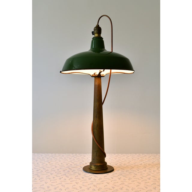 Forest Green 1930s Copper Vine Table Lamp From Chimera Watts For Sale - Image 8 of 9