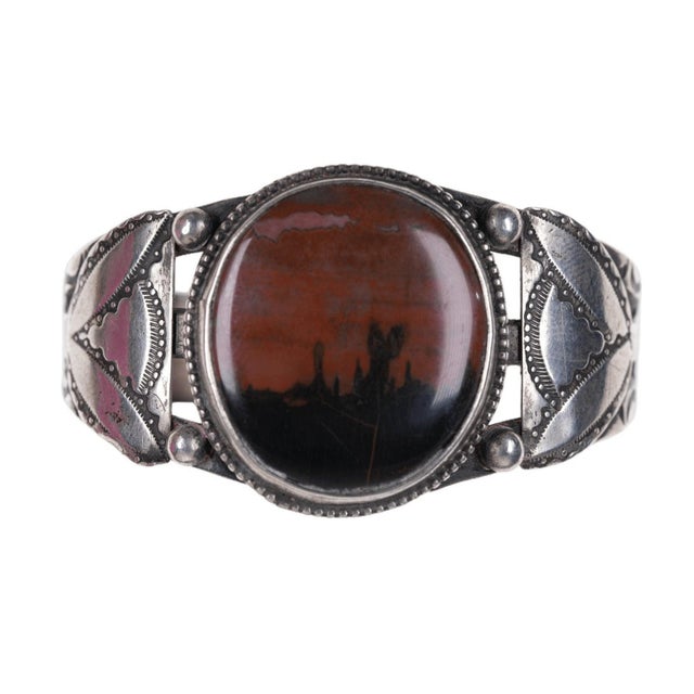 Vintage Navajo sterling jasper cuff bracelet. Very nice old Jasper cuff, unmarked tested sterling. I believe from the...