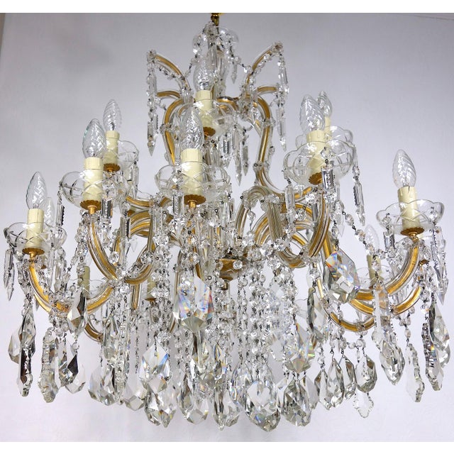 Crystal 18-Light Chandelier, 1990s For Sale - Image 11 of 17