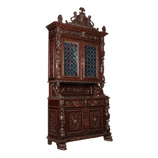 19th Century Neo-Baroque Walnut Sideboard, Italy For Sale