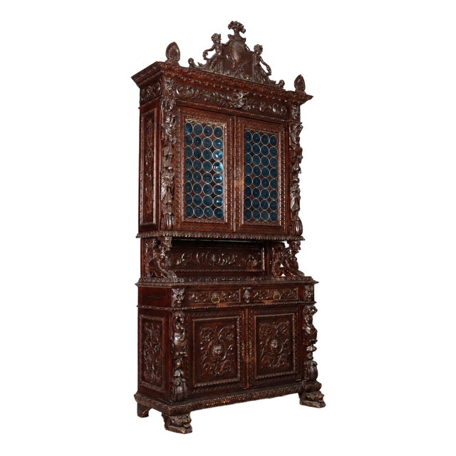 19th Century Neo-Baroque Walnut Sideboard, Italy For Sale