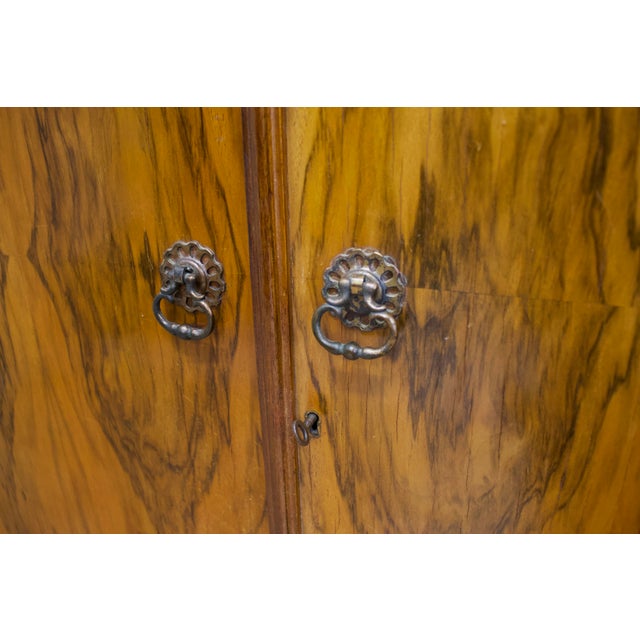 Wood Vintage Art Deco Burr Walnut Compact Wardrobe, 1930s For Sale - Image 7 of 11