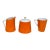 1960s Modernist Orange Sugar Creamer Set & Coffee Mug For Sale