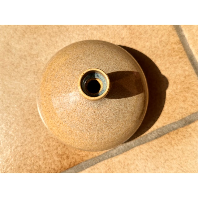 1970s Studio Ceramic Vase with Blue Accents, Germany, 1970s For Sale - Image 5 of 11