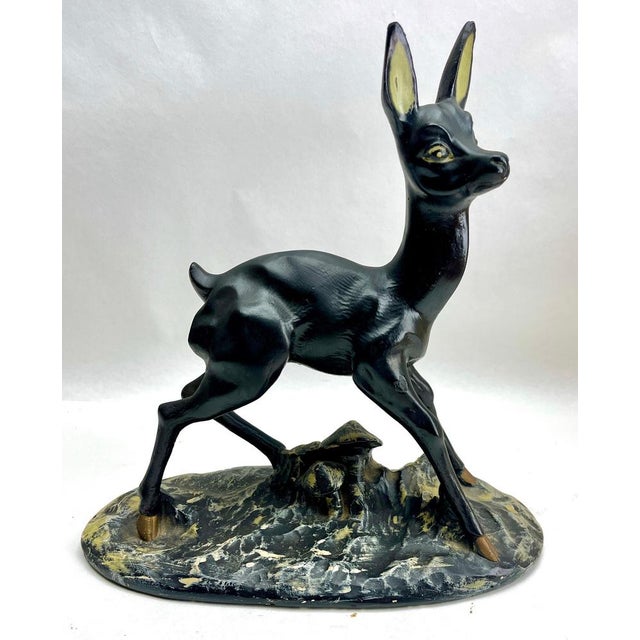 Hand-Painted Bambi Sculpture in Plaster, 1935 For Sale - Image 12 of 15