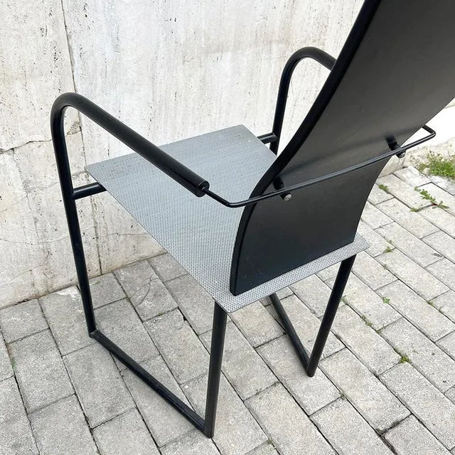 Black Italian Highback Chair, 1980s For Sale - Image 8 of 12