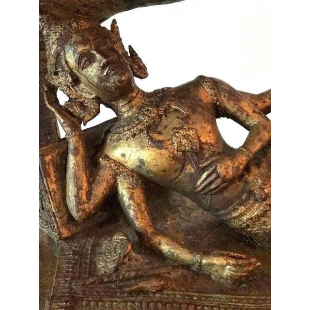 Asian Antique Buddha under Naga Sculpture from Thailand For Sale - Image 3 of 11