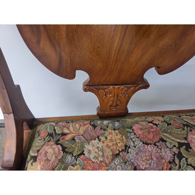 1900s Empire Art Nouveau Mahogany Settee Loveseat Parlor Seating For Sale - Image 10 of 12