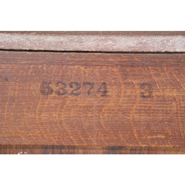 Brass Ormolu Mounted French Louis XV Rouge Marble Top Radiating Inlay Commode For Sale - Image 8 of 12