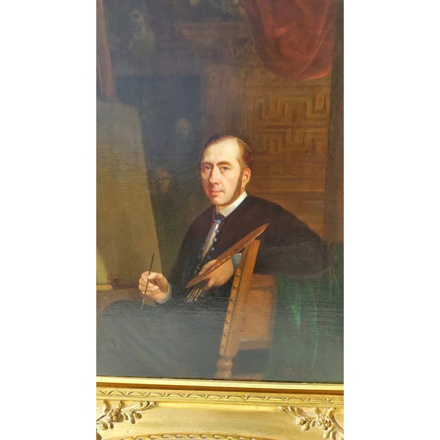 Van Lil Joseph, Self Portrait, Oil on Canvas, 1867 For Sale - Image 3 of 8