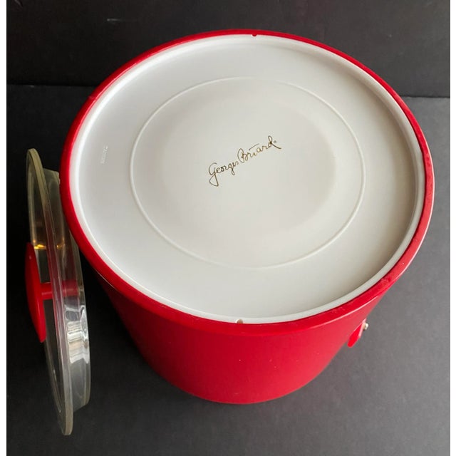 Red 1950s Georges Briard Cherry Red Vinyl Ice Bucket For Sale - Image 8 of 9