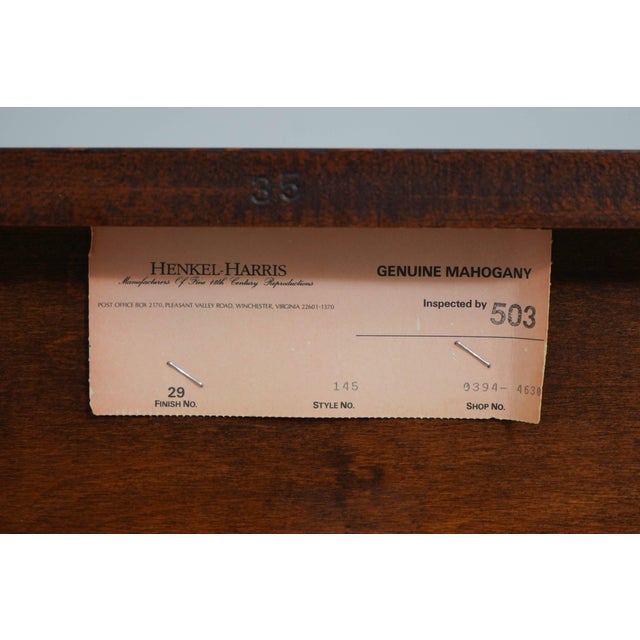 Henkel Harris Mahogany 4 Drawer Lowboy For Sale - Image 18 of 18