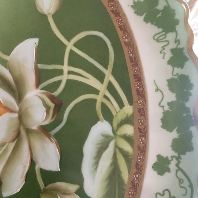 Hand Painted Embossed Gold Lotus Dresser Tray Vienna For Sale - Image 9 of 10