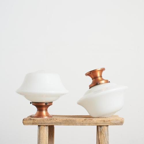 pair of antique church opaline flush ceiling lights a pair of original opaline glass ceiling lights. The lights have a...