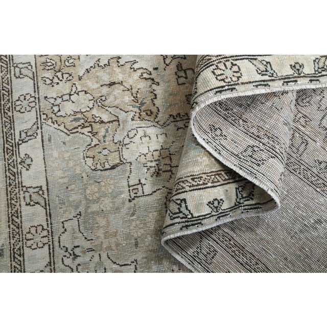 1970s Vintage Persian Handmade Wool Cotton Brown Area Rug For Sale - Image 10 of 11