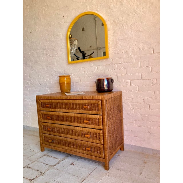Italian Wicker Chest of Drawers, 1970s, Set of 2 For Sale - Image 4 of 11