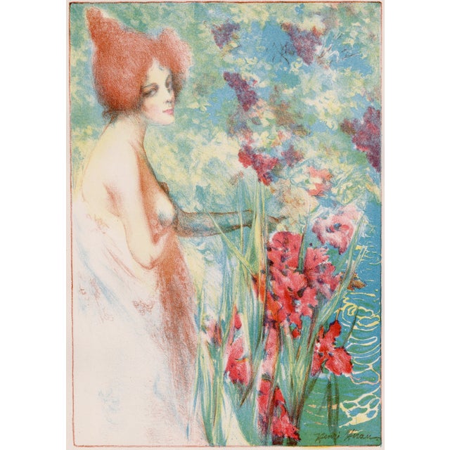 Henri héran (1864-1946) fleur de mai (mayflower) original lithograph from the glorious portfolio "l'estampe moderne",...