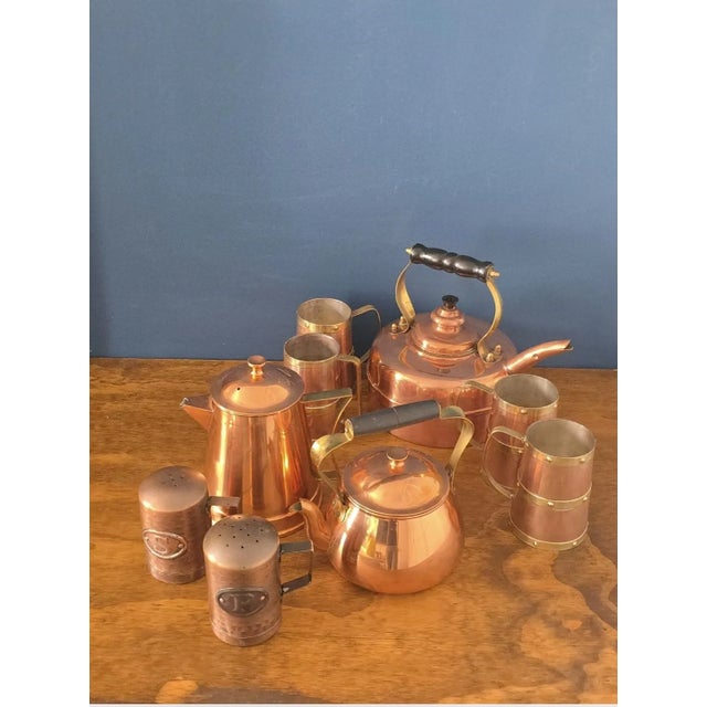 Metal Vintage Simplex English Kettle and Copper Kitchenware - Set of 9 For Sale - Image 7 of 17