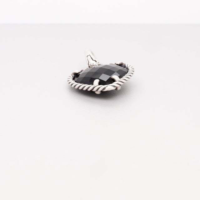 David Yurman Sterling Silver & Onyx Figural Heart Pendant / Pendant Enhancer For Sale - Image 12 of 12