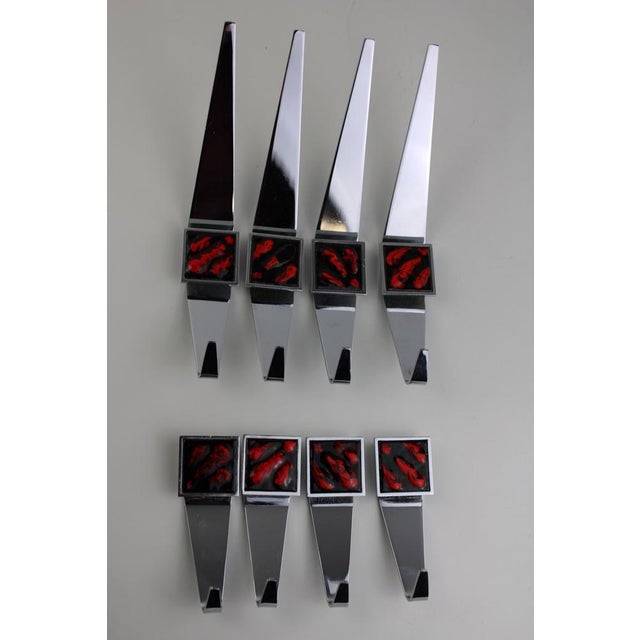 Coat Hooks with Enamel Decorations, Germany, 1960s, Set of 8 For Sale - Image 6 of 14
