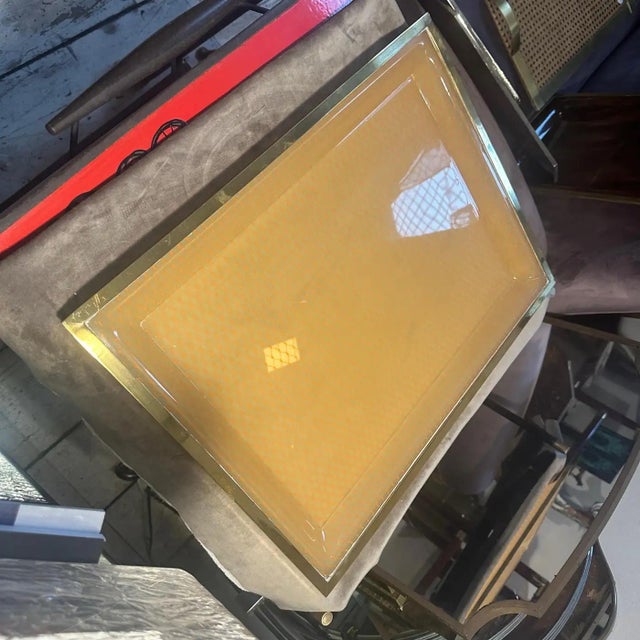 1970s Mid-Century Modern Brass and Plexiglass Tray by Liar of A. Cavalli For Sale - Image 10 of 13