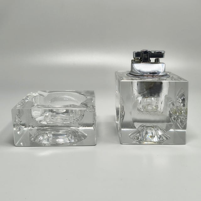 Italian Crystal Glass Smoking Set by Antonio Imperatore, 1970s, Set of 2, in Flawless conditions. Designed 1970 to 1979 I...