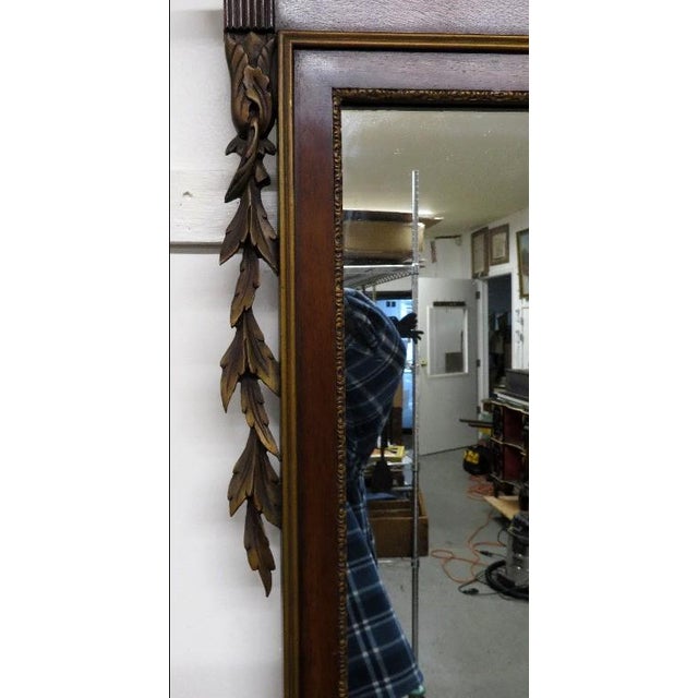 Mid 20th Century Grand Mid 20th Century Federal Style Mahogany & Parcel Gilt Hall Mirror With Urn Finial For Sale - Image 5 of 8