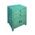 Chinese Distressed Turquoise Green 2 Drawers End Table Nightstand For Sale - Image 4 of 6