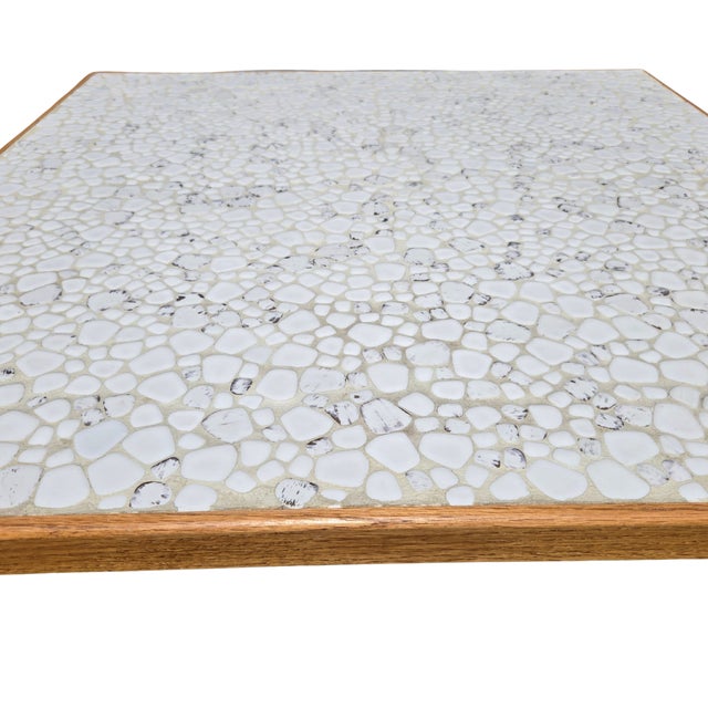 Mid-Century Modern 60's Mid-Century Modern Martz Style Mosaic Ceramic Tile Accent Table With Irregular Pebble Luster For Sale - Image 3 of 18