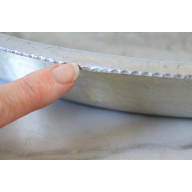 Vintage Hand Wrought Etched Aluminum Tray For Sale - Image 4 of 6